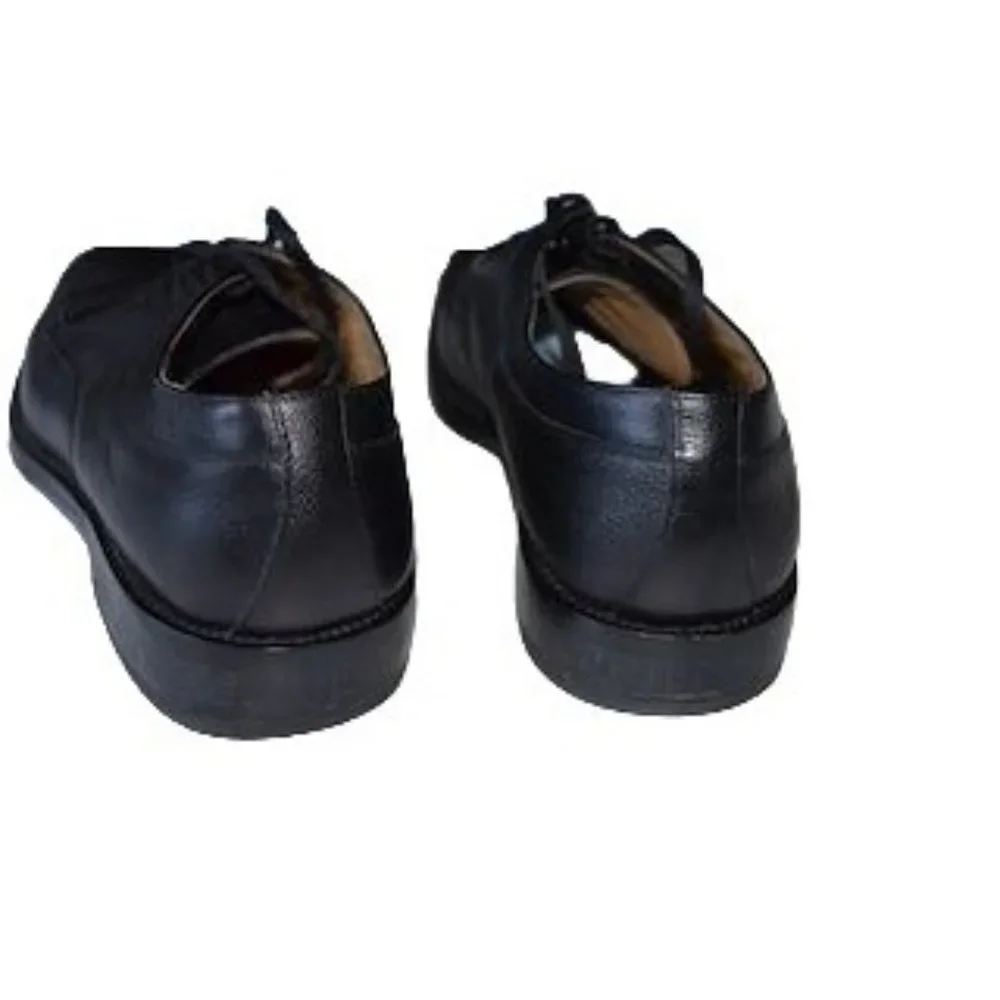 E.T. Wright black lace up split toe dress shoes mens 14‎ B (sole wear) 602562